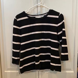 Liz & Co. Black and White striped shirt